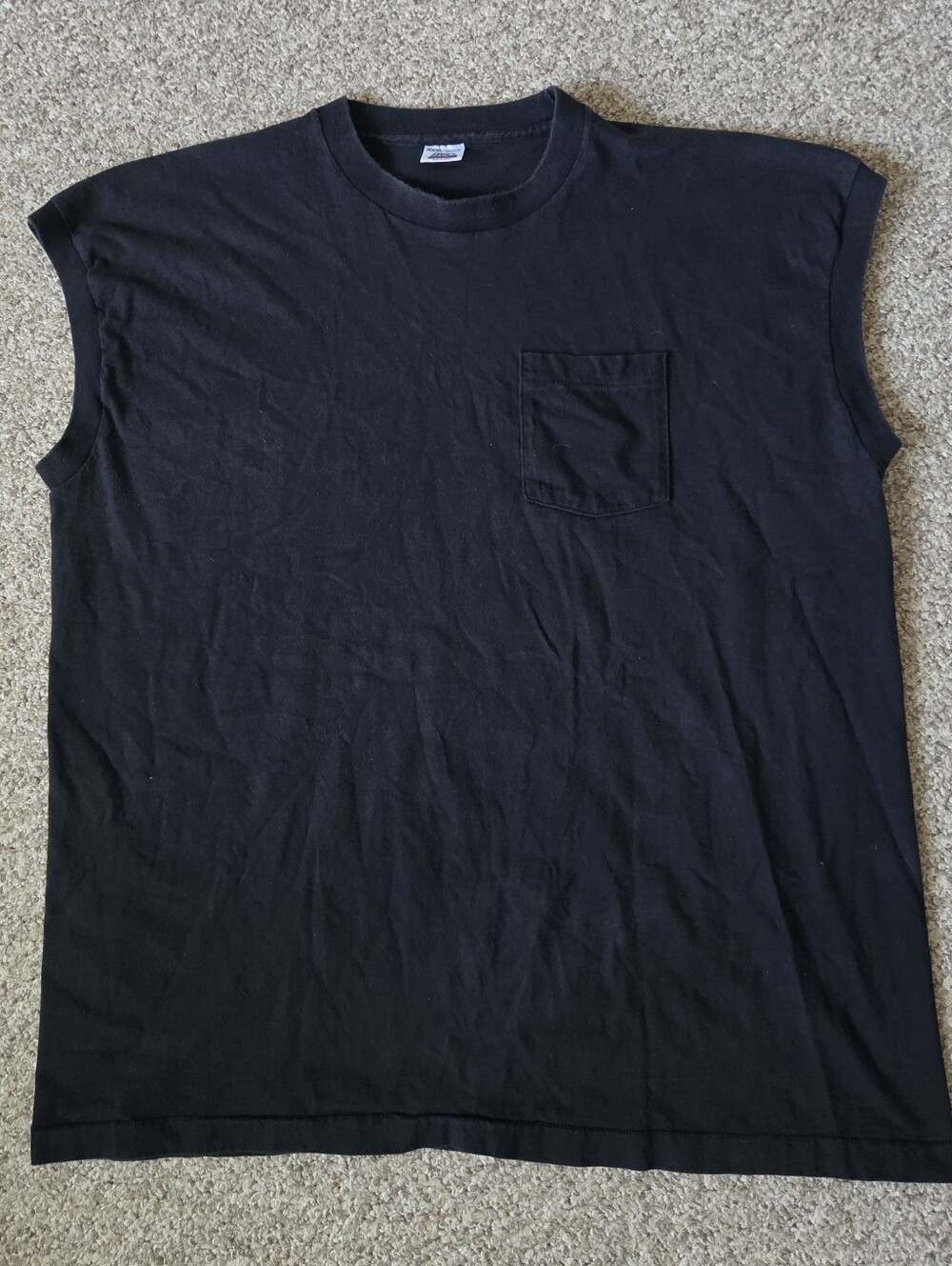 Men's Sleeveless Pocket Tank Top - Black